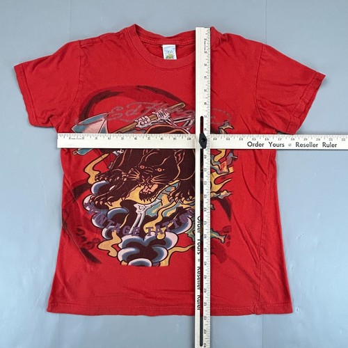 Ed Hardy Shirt Kids Large 12 Red Black Tee Top Graphic Streetwear Skater Y2K Boy - Picture 7 of 10