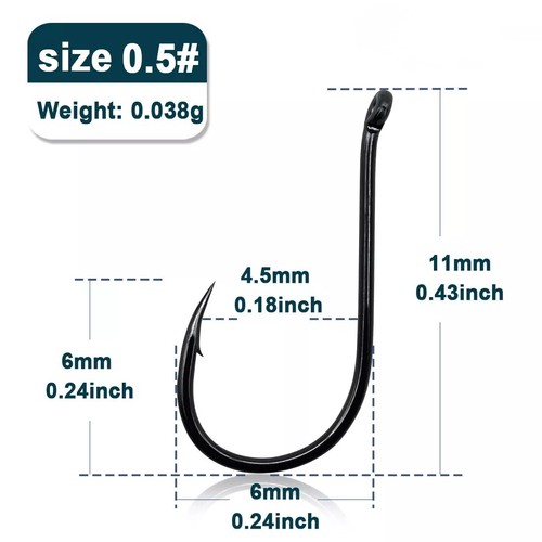Saltwater Fishing Hooks Strong High Carbon Steel Offset Big Game Hooks 0.5#-15# - Picture 24 of 40