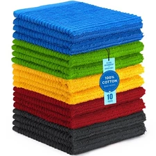 100% Cotton Bar Mop Towels, Kitchen Dish Cloths, Multi-Purpose Cleaning Towel...