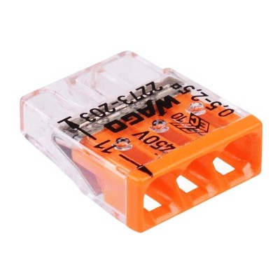 50 x Wago 3-Way Push Wire Connector 24A 2273-203