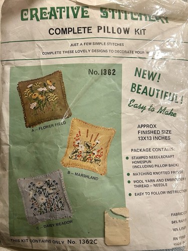 Vintage NOS Crewel Creative Stitchery Embroidery Kit 1362C BLUE Daisy Meadow - Picture 1 of 4
