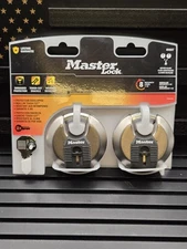 NEW!! 2 Pack Master Lock Heavy Duty Outdoor Shrouded Padlock 2 Key M40XT