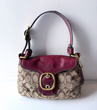 Borsa a tracolla Coach Y2K Soho vintage firmata tela e pelle rosso bordeaux con patta