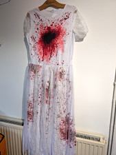 Amscan Zombie Bride Halloween Dress Costume White Size L Polyester