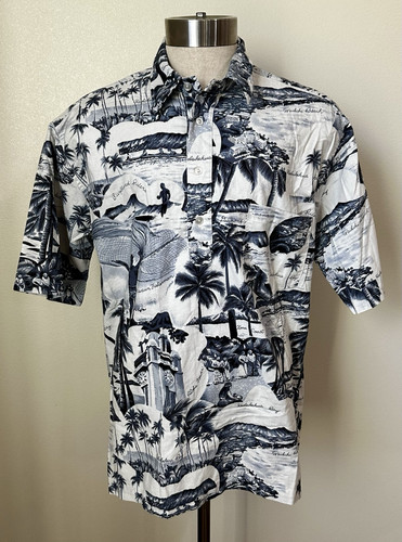 Toes on the Nose Pullover Hawaiian Shirt w/ Local Scenes Sz L - Picture 1 of 4