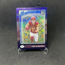 2024 Panini Donruss Optic - Rated Rookie Luke McCaffrey #268 Purple Scope Prizm