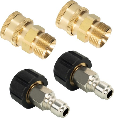 #ad 4PCS Pressure Washer Quick Connect Kit Metric M22 14mm to 3 8 for Cleaning $33.49