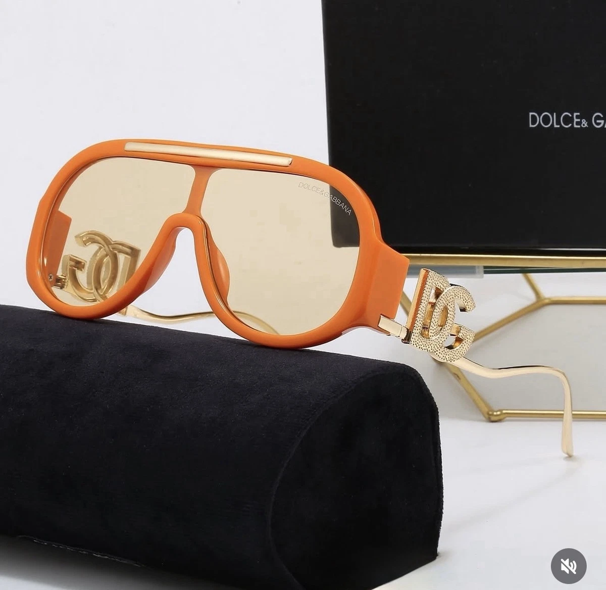 Dolce & Gabbana Women\'s Brown Gradient Shield Sunglasses DG 2005 Dolce & Gabbana 6024 698 73 110 – Vintage Frames Company main image 2