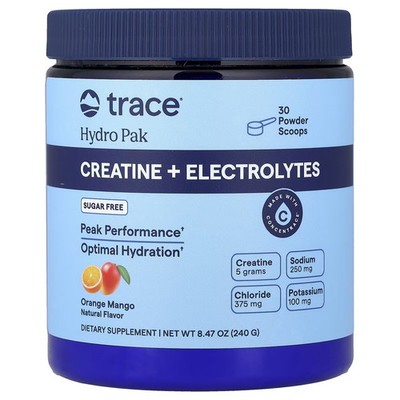 2 X Trace, Hydro Pak, Creatine + Electrolytes, Orange Mango, 8.47 oz -worldwide