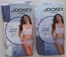 3 JOCKEY Elance 100 Combed Cotton Bikini Bikinis Panties Size 5 or 7 NIP