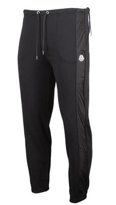 NEW MONCLER BLACK COTTON TECHNO LOGO SWEATPANTS JOGGERS XS