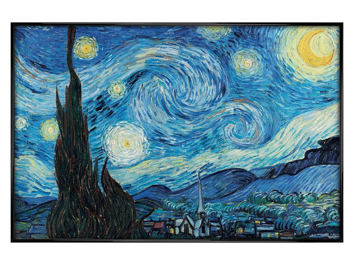 Vincent Van Gogh Starry Night Maxi Poster - Black Gloss Framed