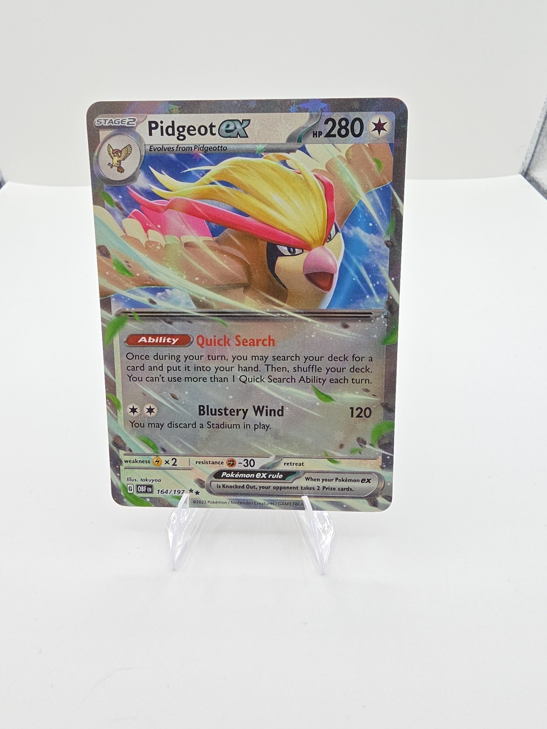 Pokémon TCG SV-Obsidian Flames Pidgeot EX #164/197 Double Rare NM+