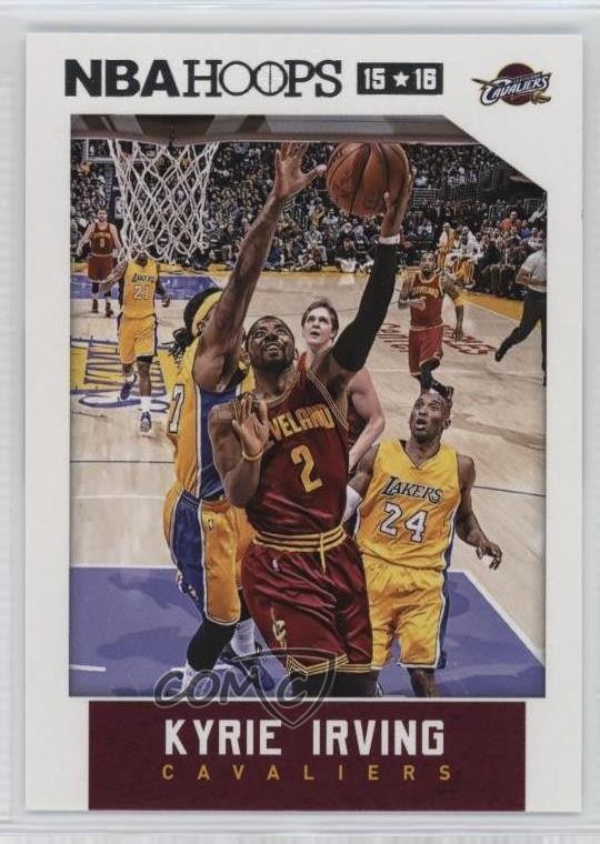 2015-16 Panini NBA Hoops ( in Background) Kyrie Irving Kobe Bryant #222 HOF 1js8
