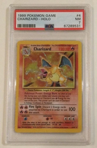 PSA 7 Near Mint Charizard Holo Base Set Unlimited Pokemon 1999