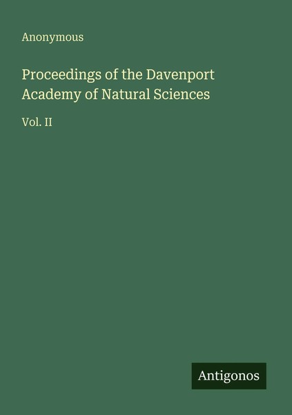 Anonymous | Proceedings Of The Davenport Academy Of Natural Sciences | Buch-image