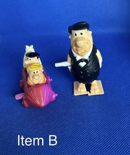 FRED FLINTSTONE BARNEY FRED IN CAR BK WIND UP TOYS SET OF 2 B