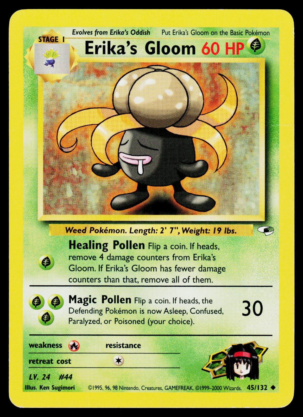 Erika's Gloom 45/132 Uncommon Gym Heroes Pokemon Unlimited Moderately Played