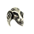 Crazy Pig Designs Vintage Sterling Silver Ancient Goat rams Ring Sz. 6.5