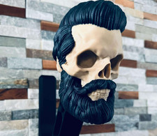 Helmet Holder Hook Bearded Skull Wall Mounted Motorcycle