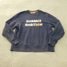 Tory Burch Sport Sweatshirt Womens Medium Blue Embrace Ambition Graphic Crewneck