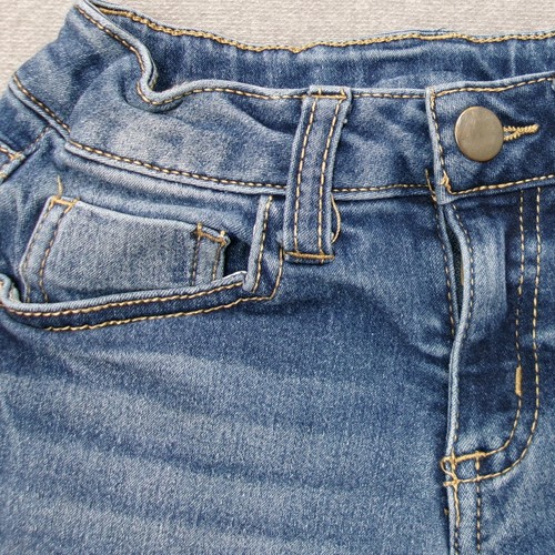 Shorts Wonder Nation Girls Size 7 Blue 5 Pocket Embroidered Lace Trim Adjustable - Picture 5 of 6
