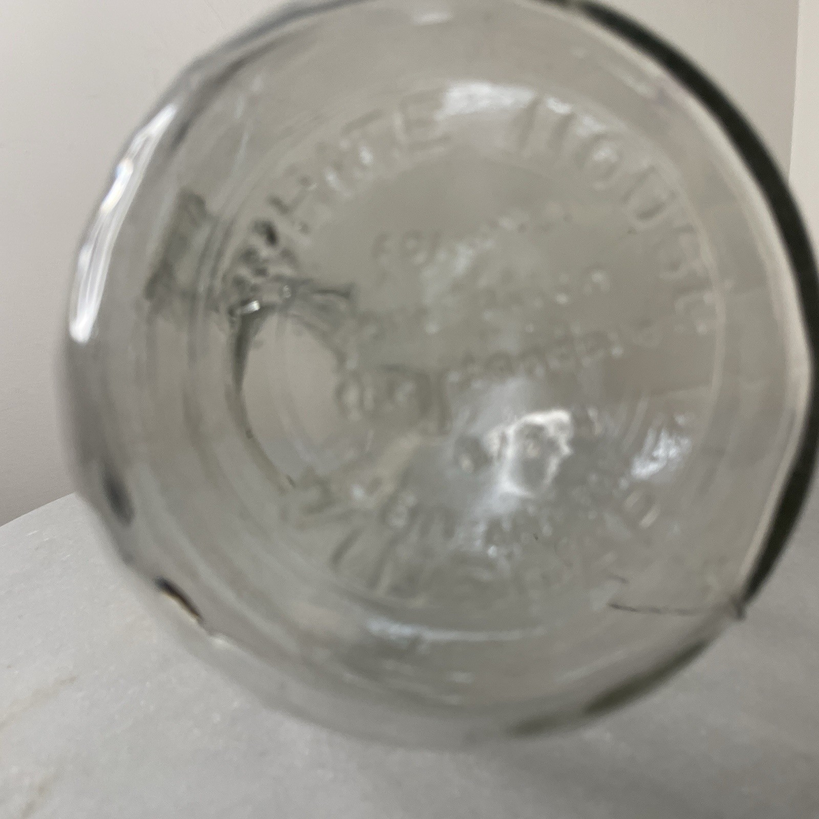 VTG 30s White House Vinegar Ribbed Glass Pitcher Jug Leaf Pattern #679-7 Handle