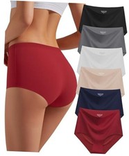 Womens Seamless Underwear High Waisted Full Coverage Briefs Large 6 Color Packs