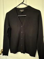 Charter Club Luxury Cashmere Cardigan Black Sweater XS New