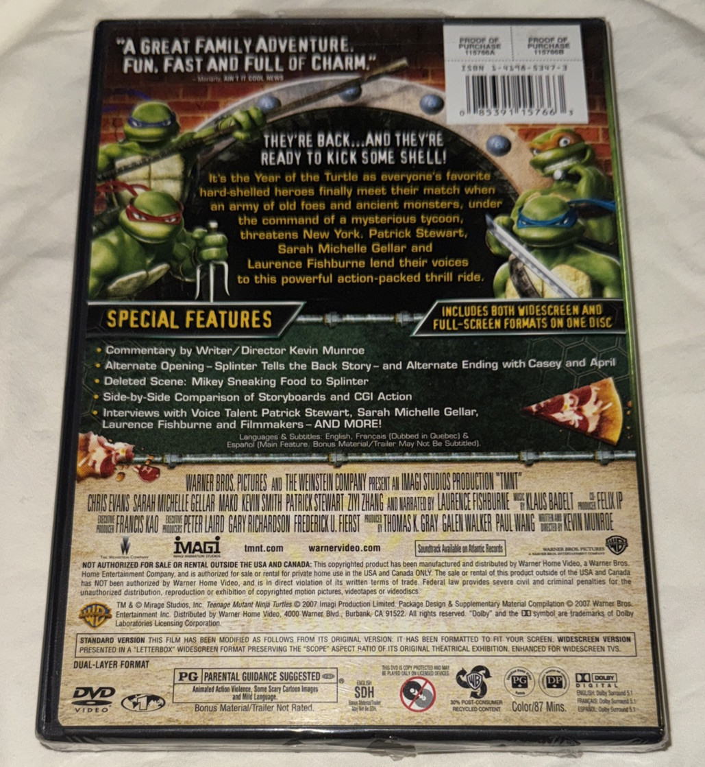 NEWS DVD 2007〜2014 TMNT (Teenage Mutant Ninja Turtles) (DVD, 2007) Sealed Widescreen