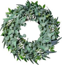 Eucalyptus Wreath 20-22" for All Seasons, Silk Greenery Home Decor