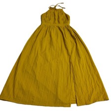 TULAROSA Dress Womens Small Yellow Roe Midi Halter Neck Backless Slit