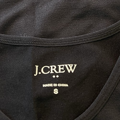 Canotta J Crew nera tinta unita primavera/estate morbida elasticizzata donna piccola - Foto 5 di 6