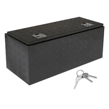 42"X18"X17" BLACK ALUMINUM TRUNK BED TOOL BOX UNDERBED CARGO STORAGE W/ LOCK