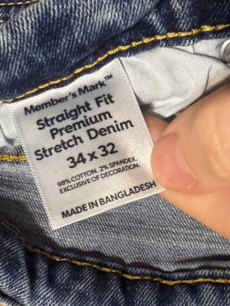 Member's Mark Jeans, Men's Size 34x32, Blue, Straight Fit Premium Stretch Denim View 5