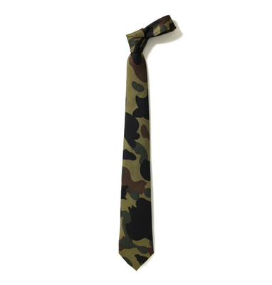 Mr. BATHING APE 1st CAMO Silk Tie Green Men's Authentic from BAPE