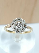 Ancienne bague T 56 Art déco Or jaune 18 carats diamant