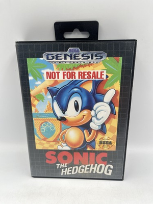 #ad Sonic the Hedgehog Not for Resale Edition Sega Genesis 1991 CIB with Hangtab $22.95