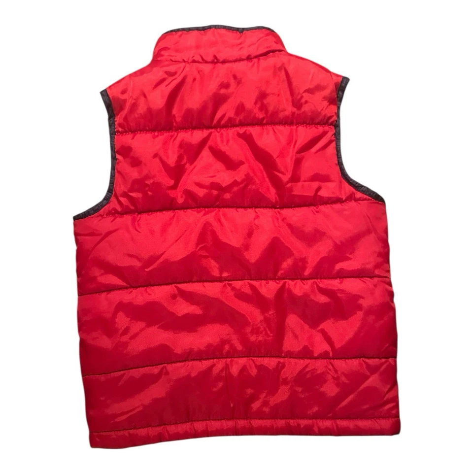 OshKosh B’gosh Red Puffer Vest Youth 5T Quilted Zip Front Winter Outerwear - Image 2 of 4