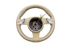 11-16 Porsche Cayenne 958 Steering Wheel W Paddle Shifters Beige Oem 11-16 Porsche Cayenne 958 Steering Wheel W Paddle Shifters Beige Oem
