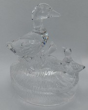 RCR Crystal Art Glass Duck & Ducklings Paperweight Figurine Ornament Gift