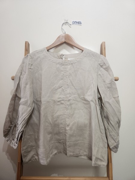 Seed Heritage Beige Linen Top Size 8