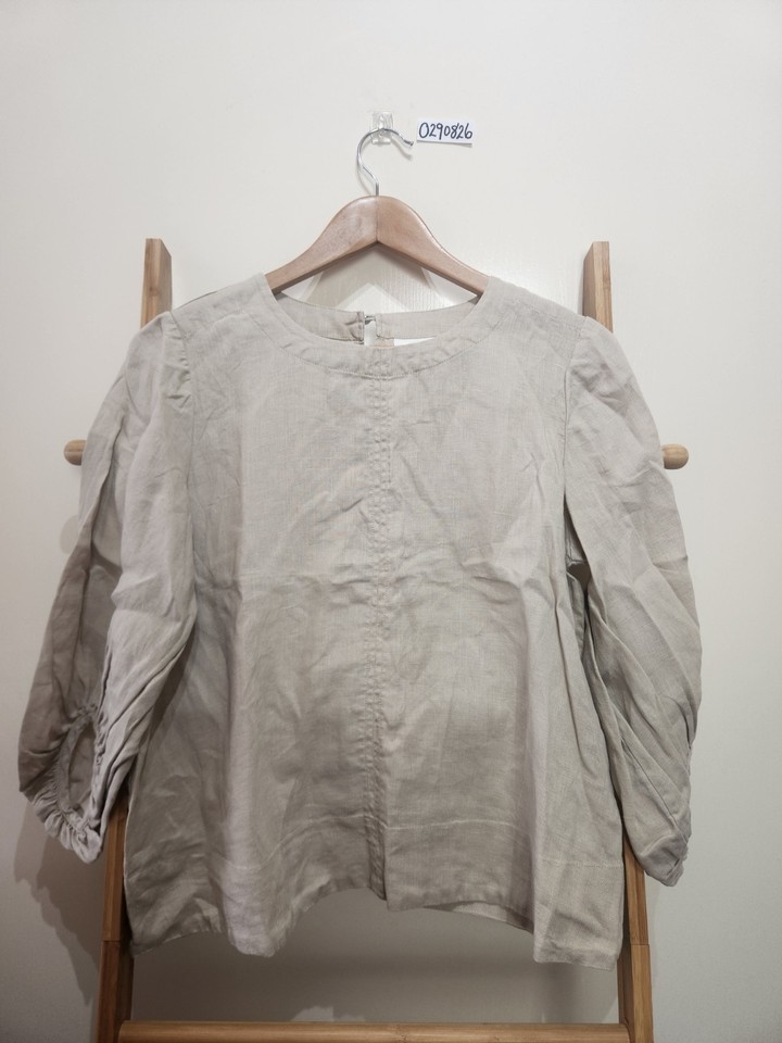 Seed Heritage Beige Linen Top Size 8