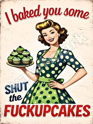 I Baked Some Shut The F--upCakes  Metal Sign 9'' x 12'' or 12'' x 16''