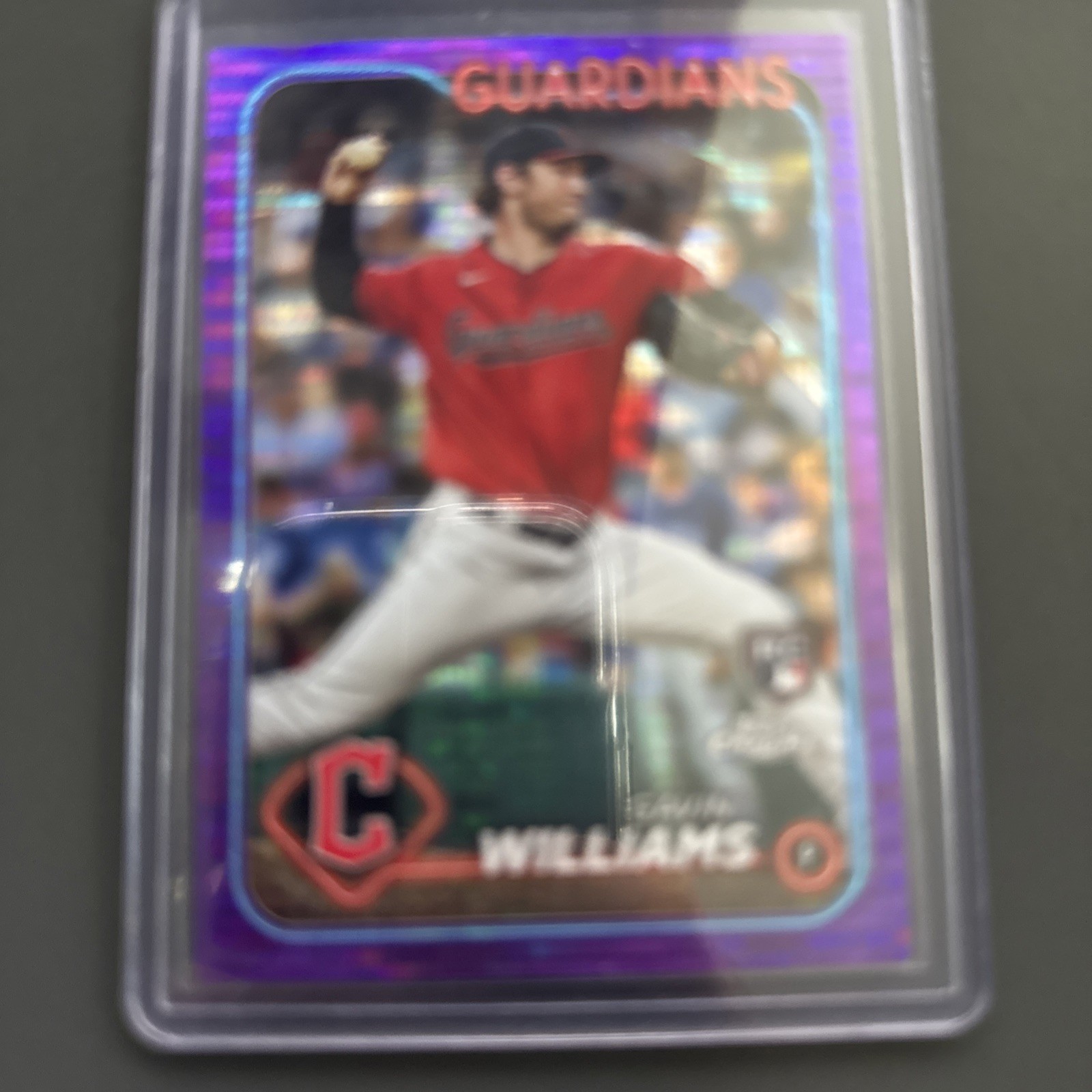 2024 Topps Chrome - Purple Sonar Refractor #15 Gavin Williams /275 Guardians