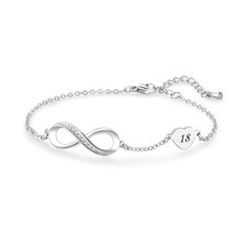 Dainty Heart Infinity18th Birthday Bracelet for Daughter Granddaughter Sister Be
