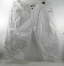 FBRK White Ripped Denim Shorts  MEN size 38
