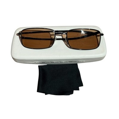 Vintage 1990s Gucci Made in Italy Rectangle Brown Black Sunglasses (Broken Arm)