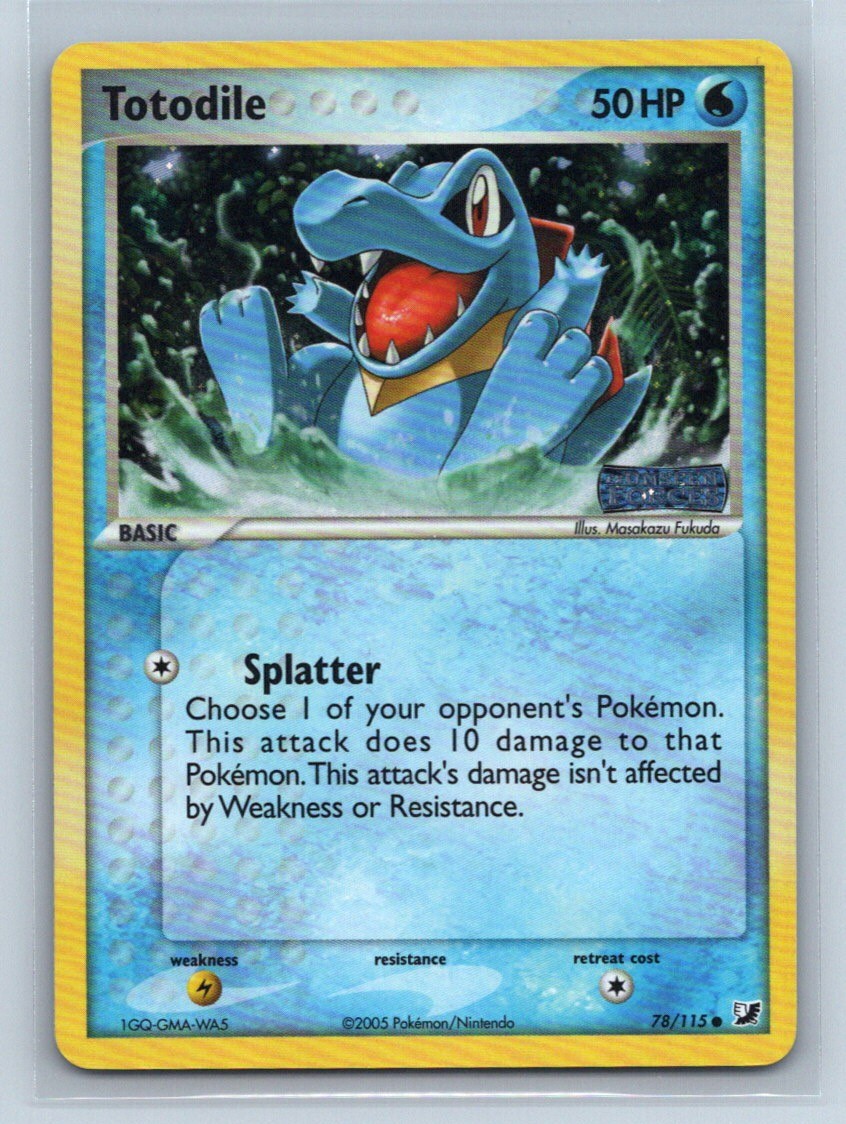 Totodile Pokemon Unseen Forces #78/115 Reverse Holo STAMP Pokemon