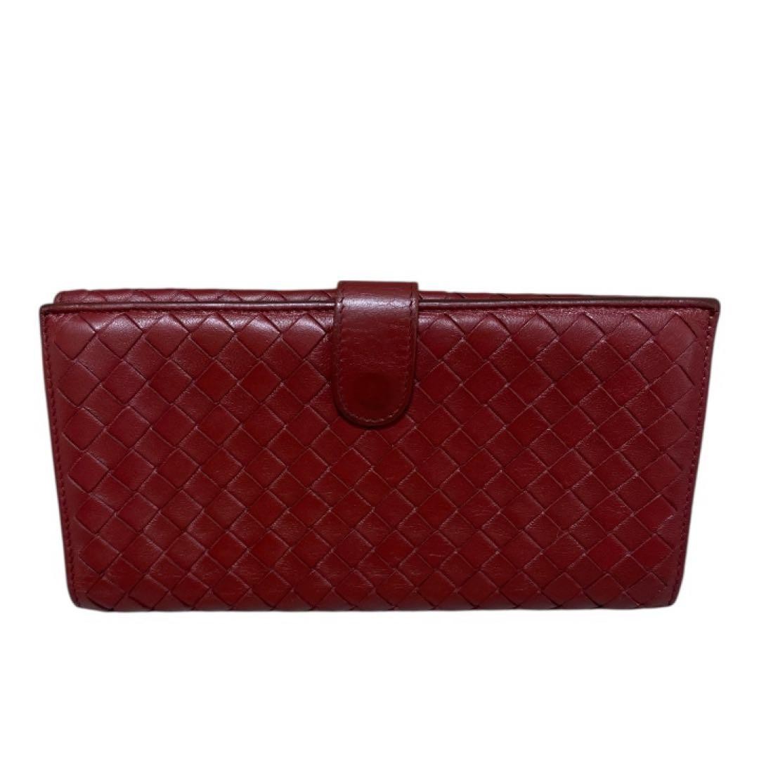 Bottega Veneta Men's Bifold Wallet Red Leather Slim Condition Used Japan thumbnail 2